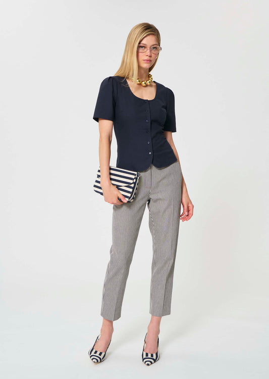 shirt in midnight blue poplin