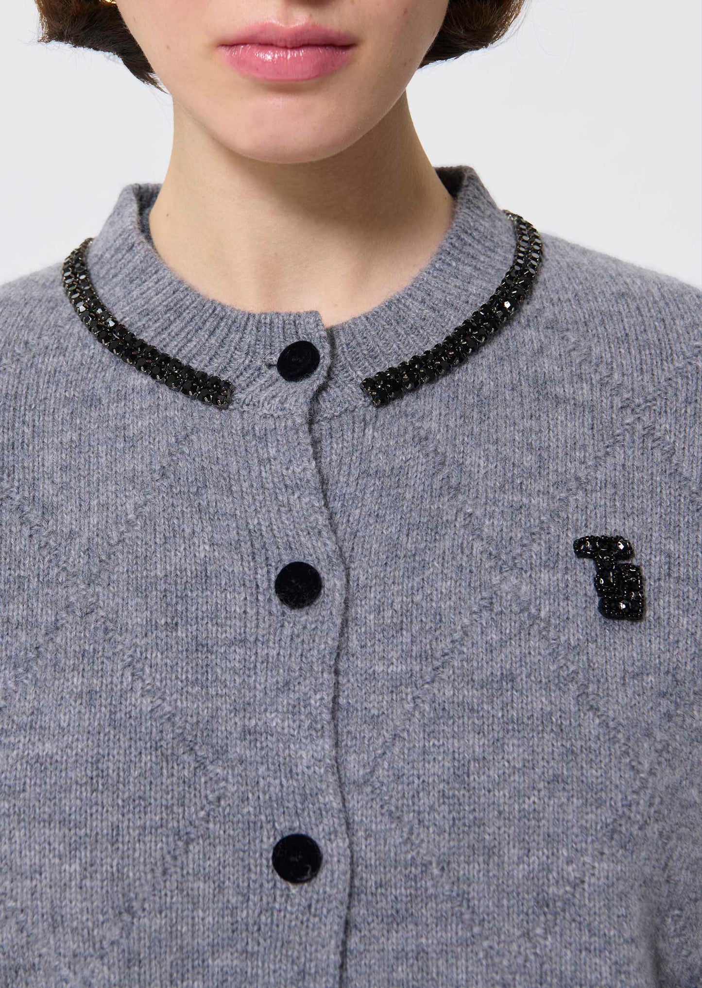 Gael  heather grey cardigan for women