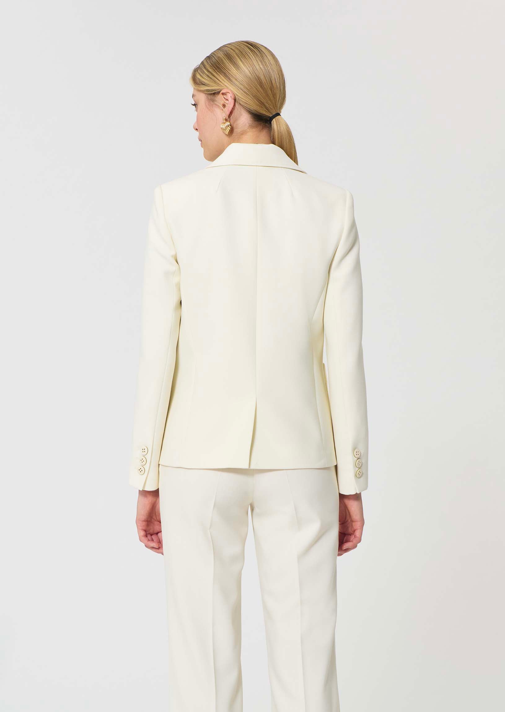 jacket in ecru powder-grain canvas