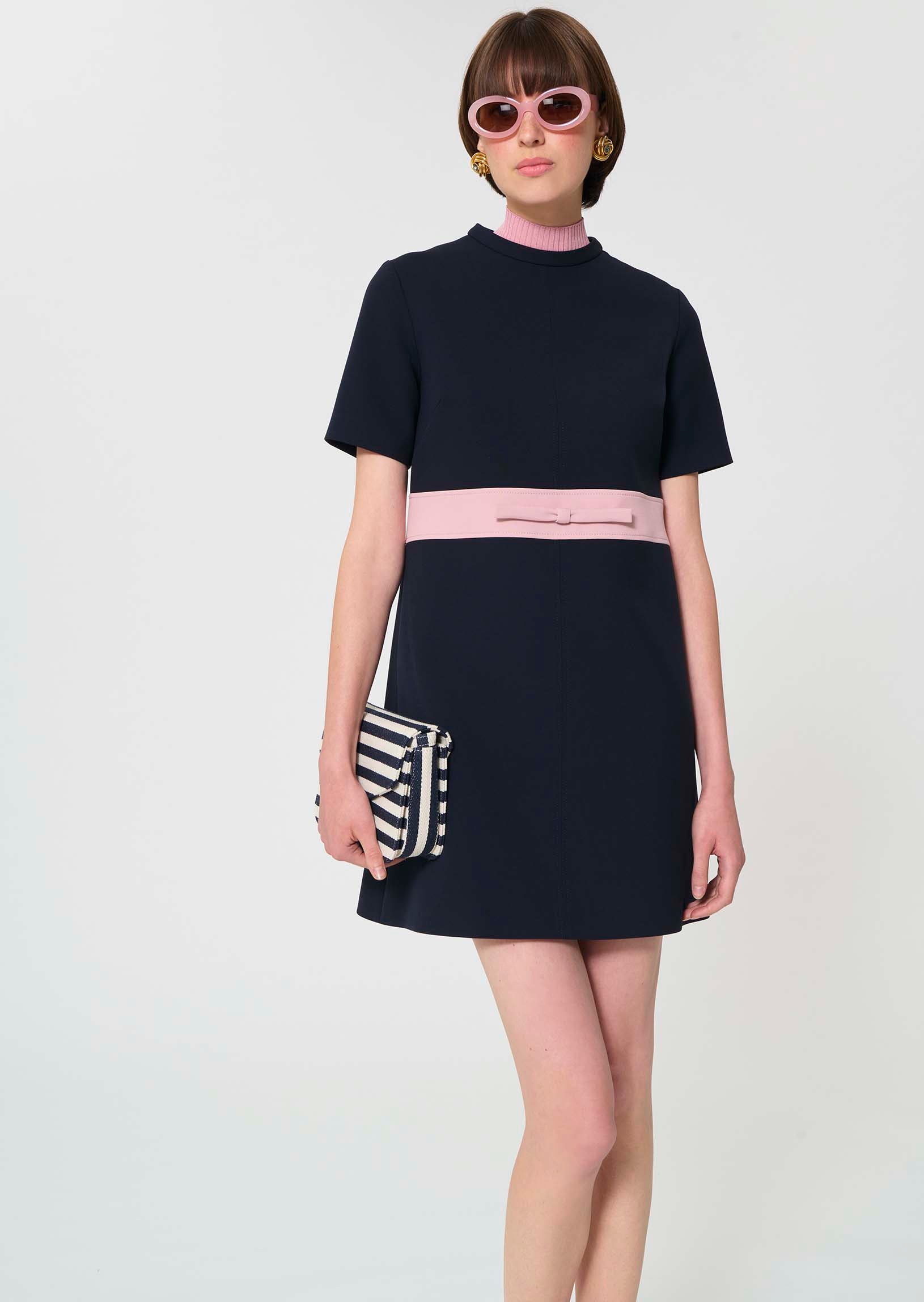 dress in midnight blue double canvas