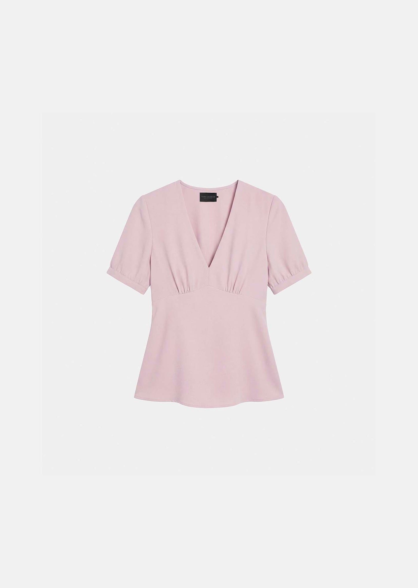 top in red fluid crepe