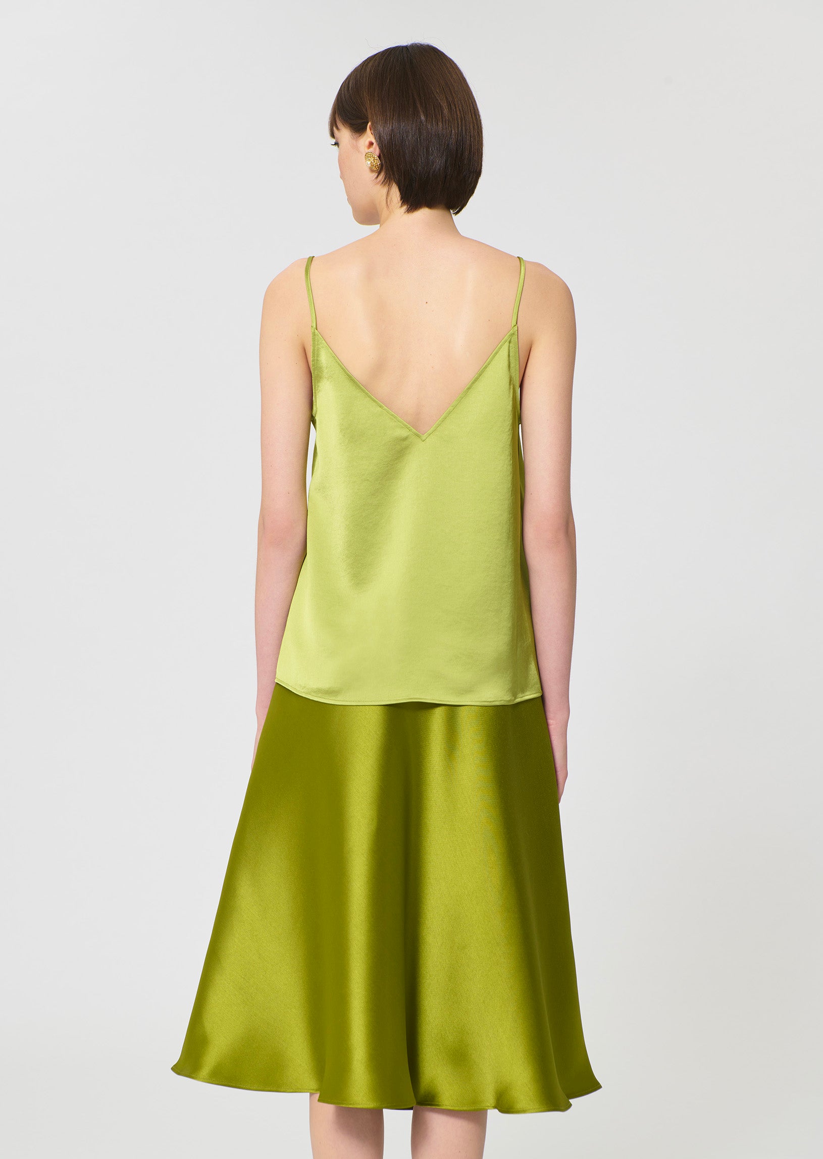 top in green satin