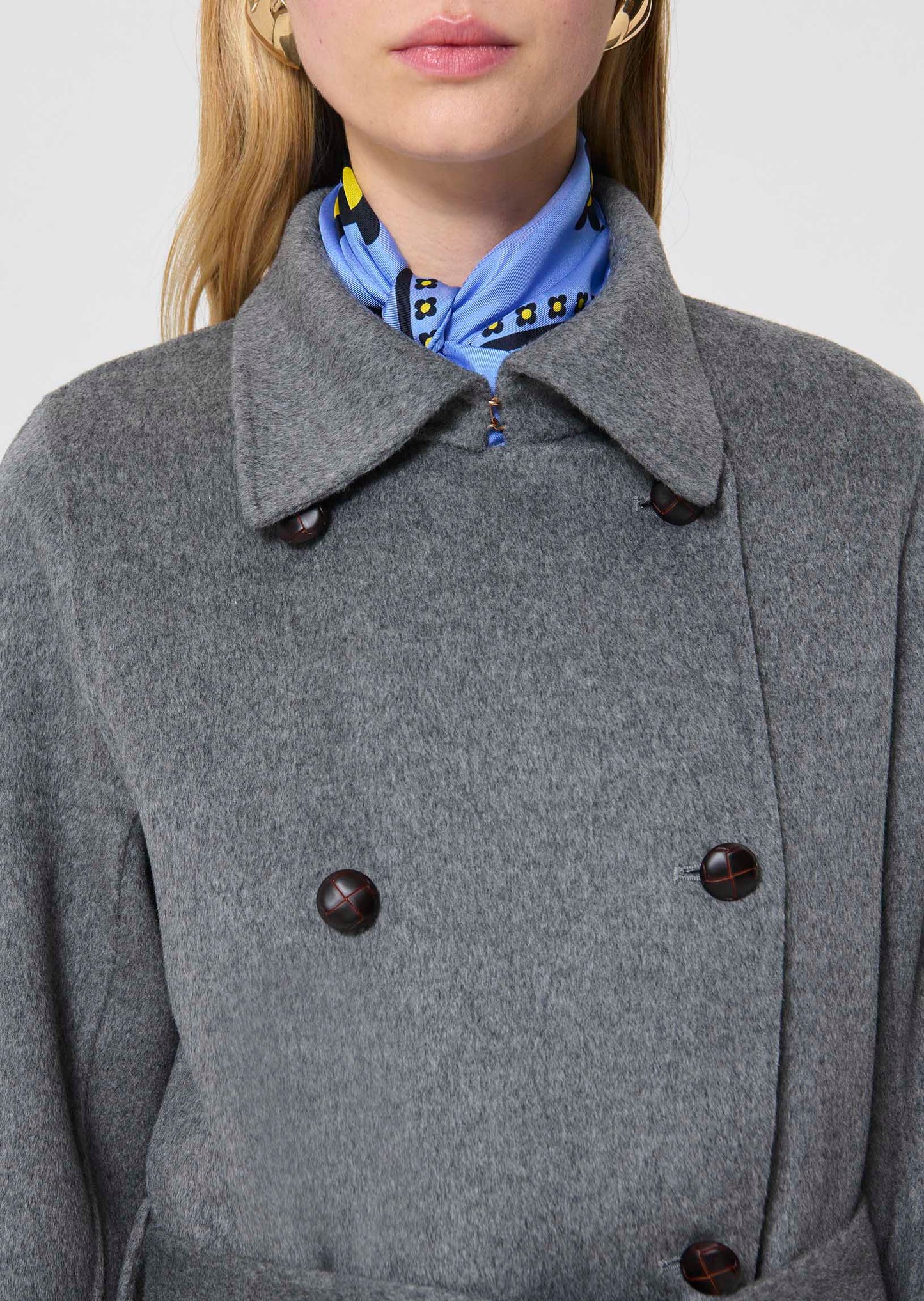 Martino  mottled grey double-sided coat for women