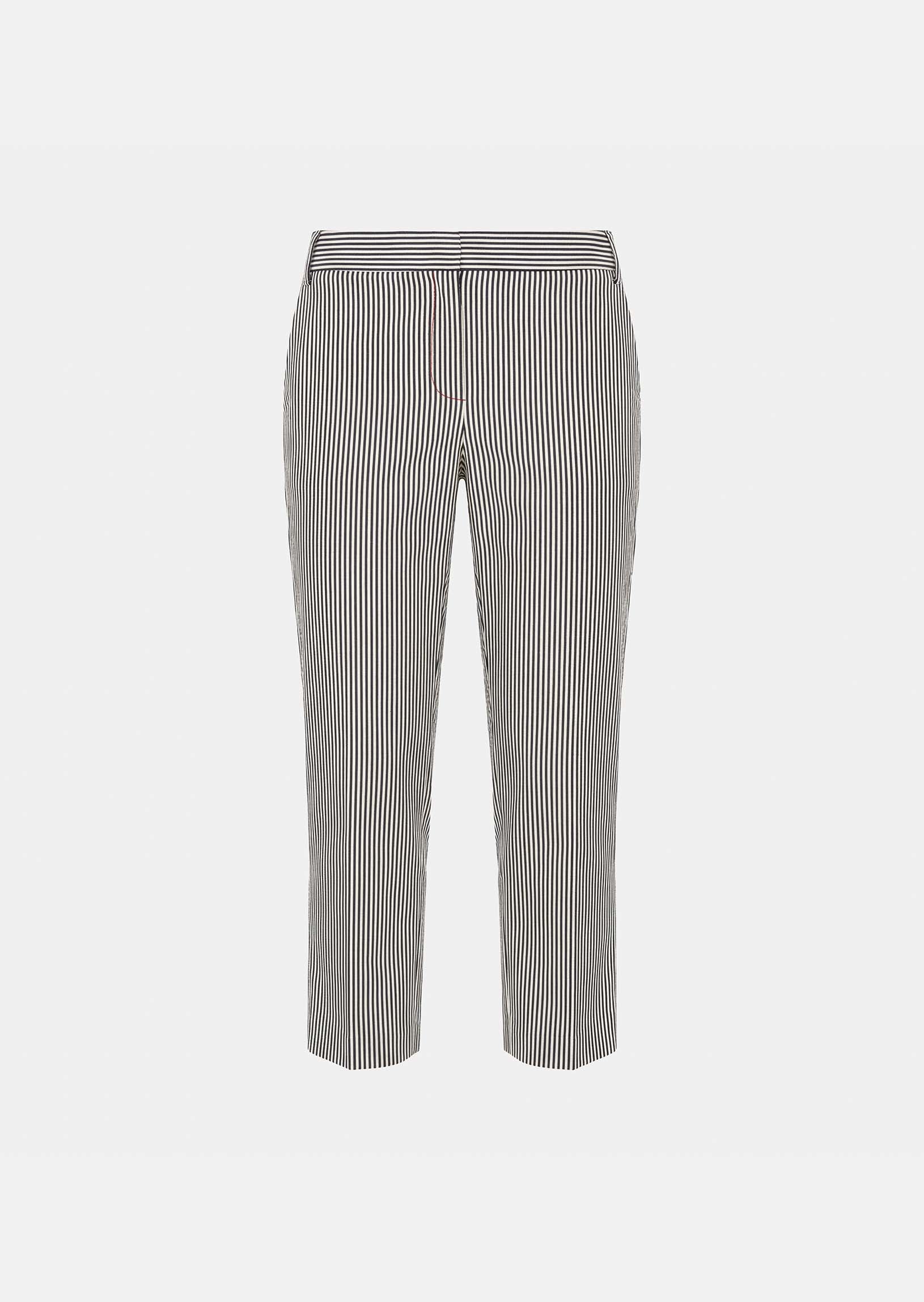 trousers in ecru with cotton stripes