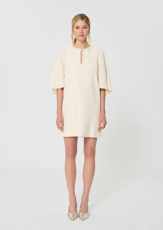dress in yellow fluid crepe