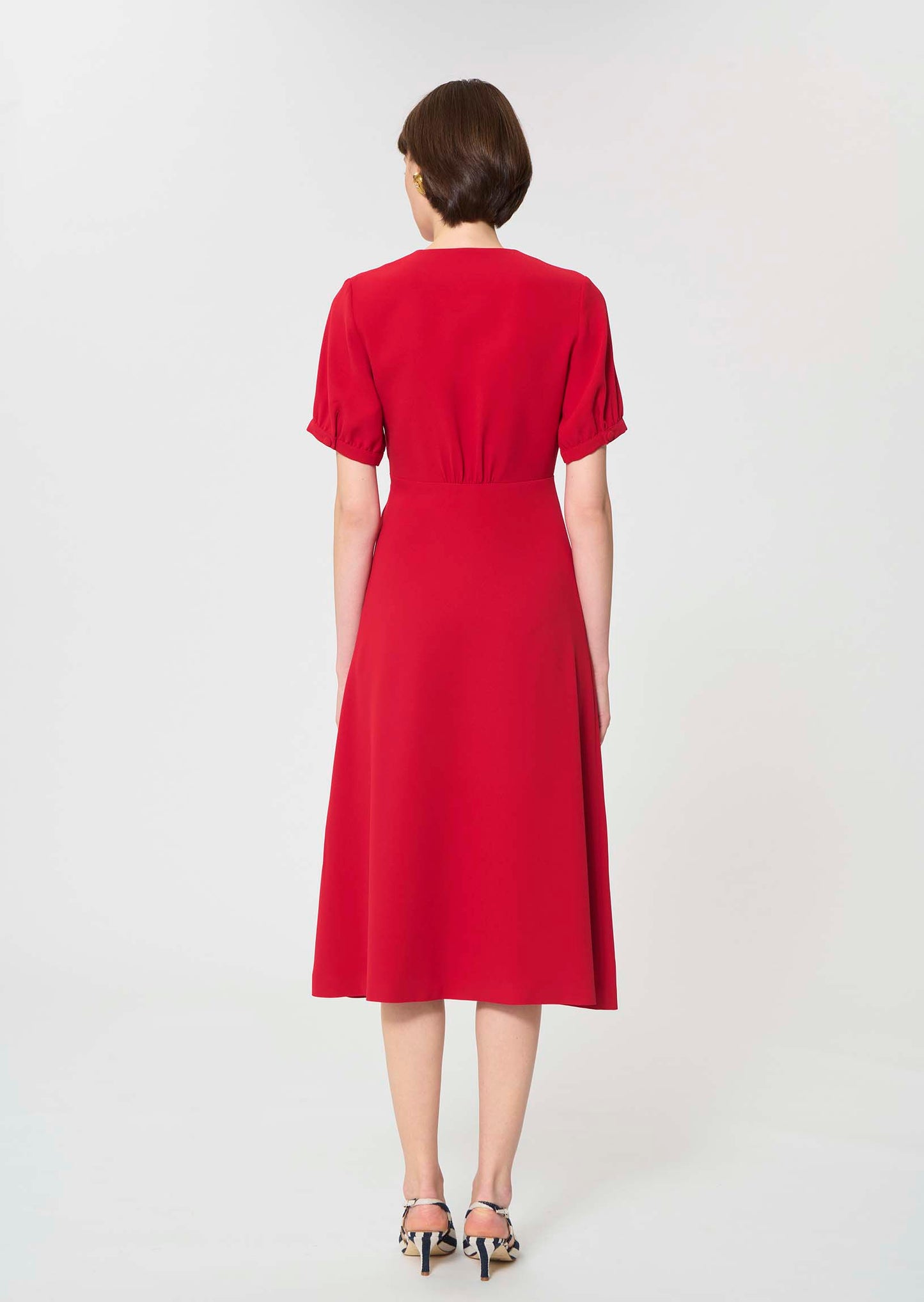 dress in midnight blue fluid crepe
