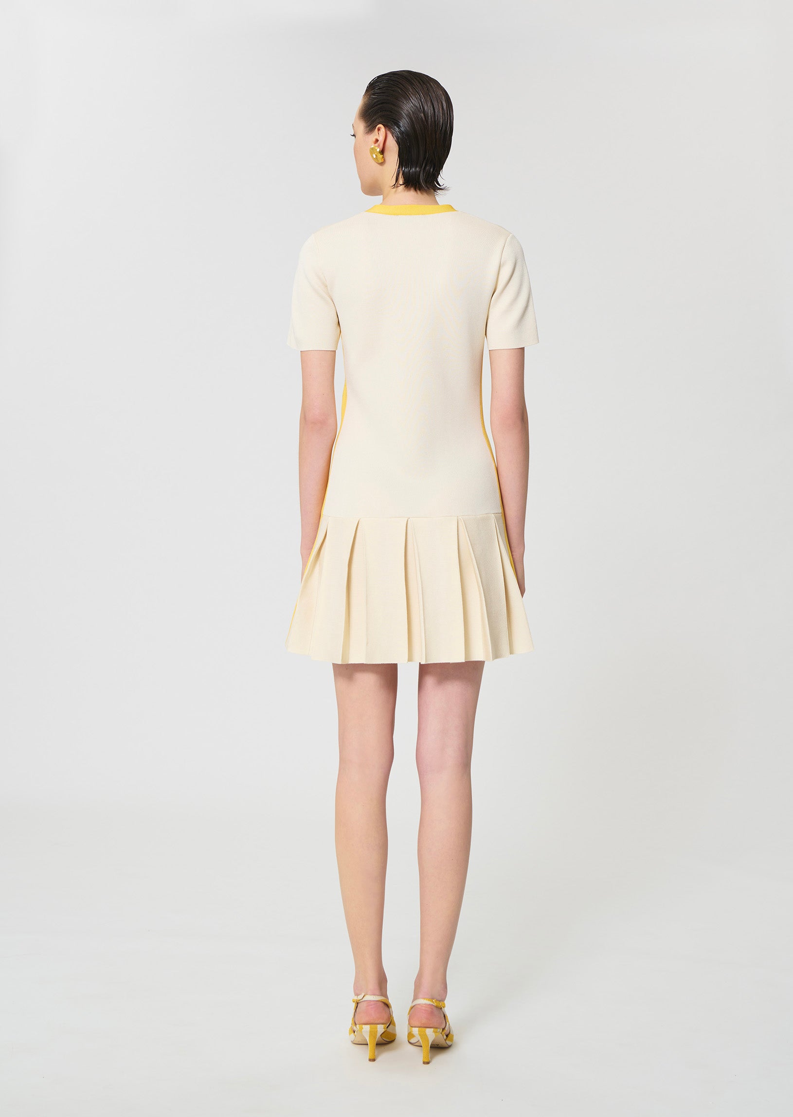 dress in ecru technical mesh