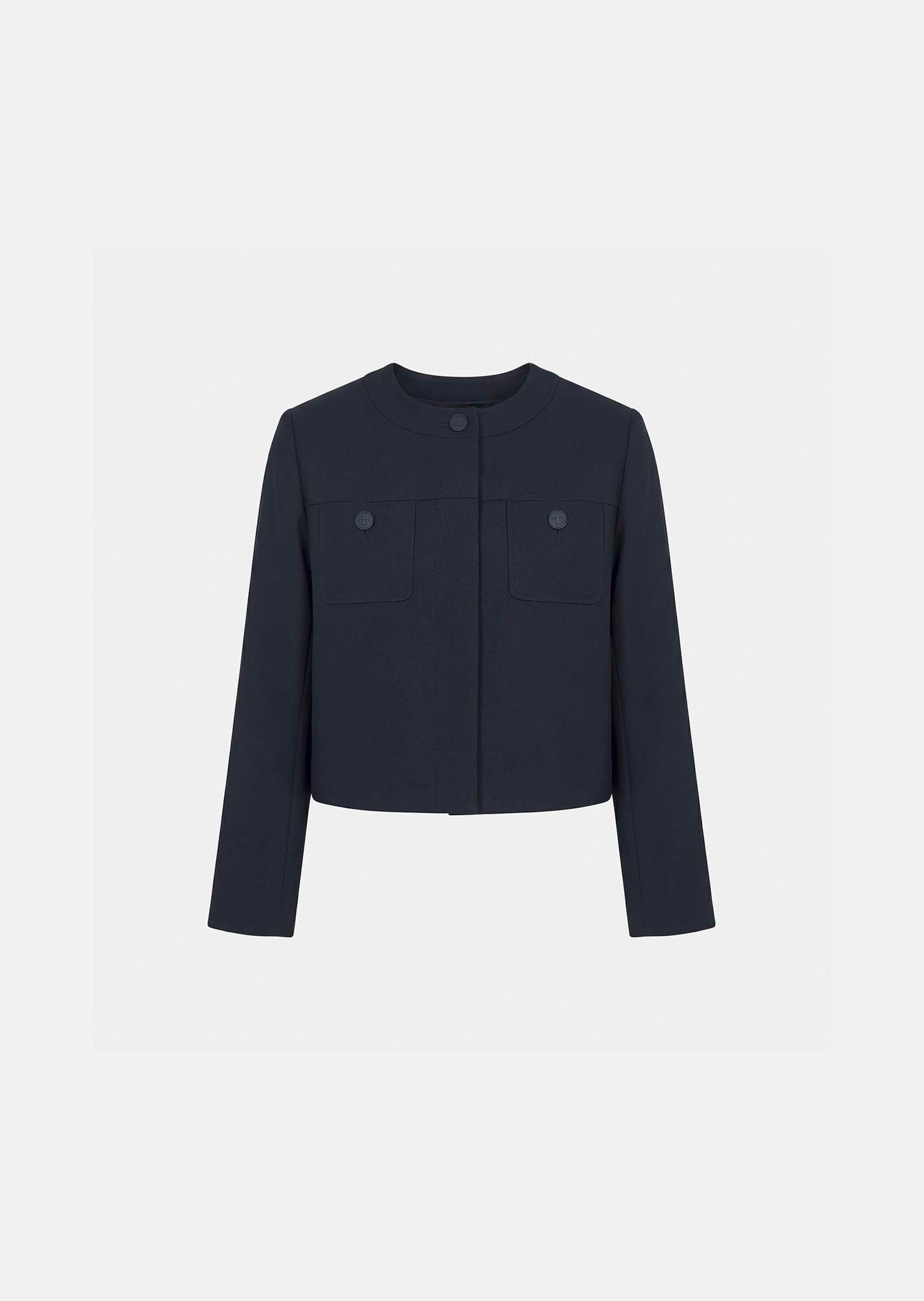 jacket in midnight blue powder-grain canvas