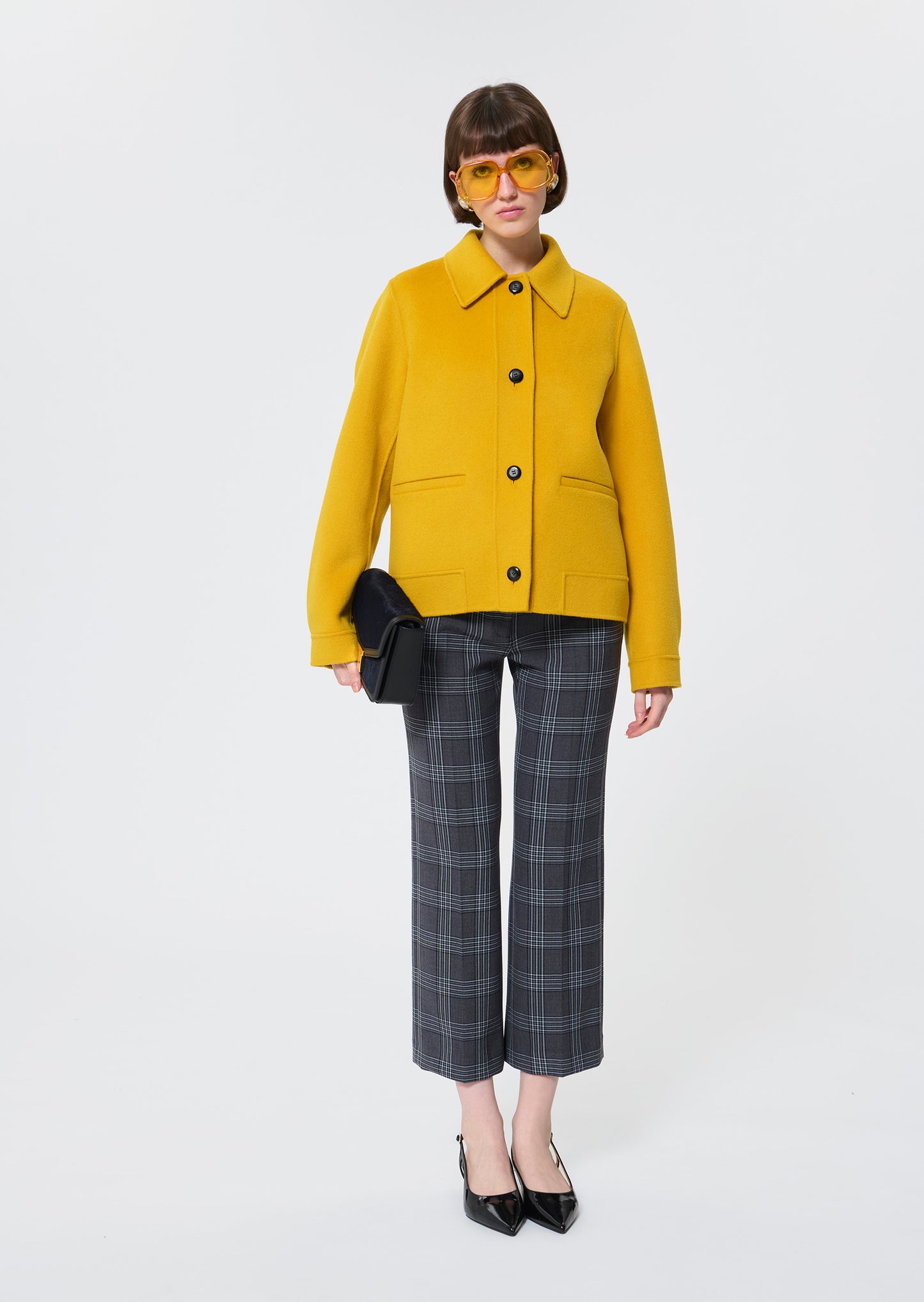 Ben  lemon yellow double-sided coat for women