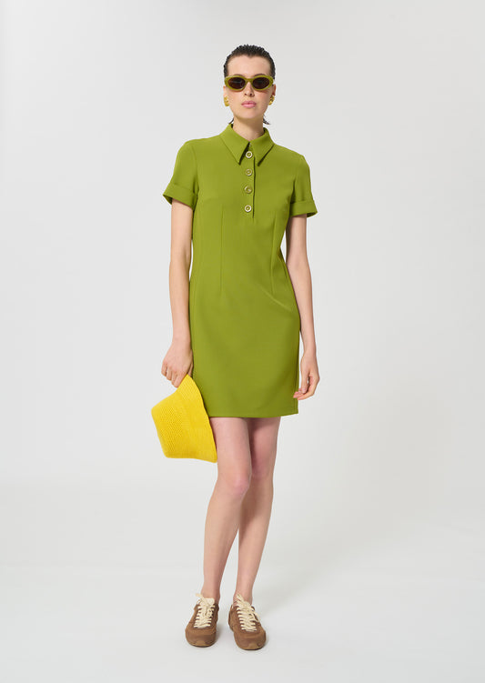 dress in green double canvas