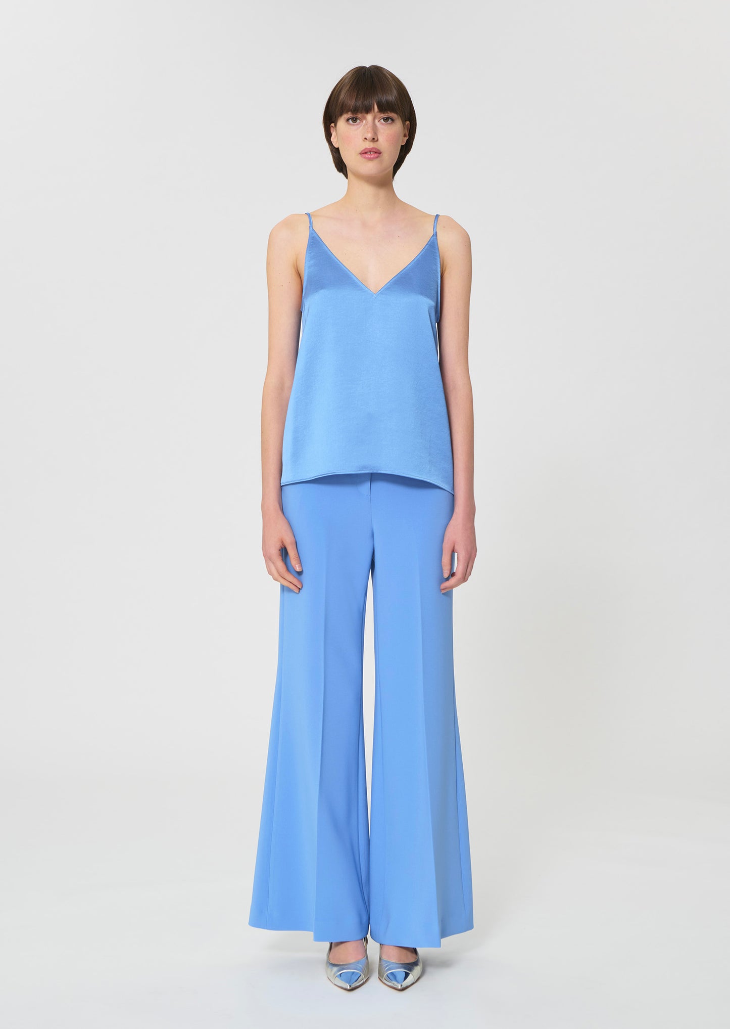 top in blue satin