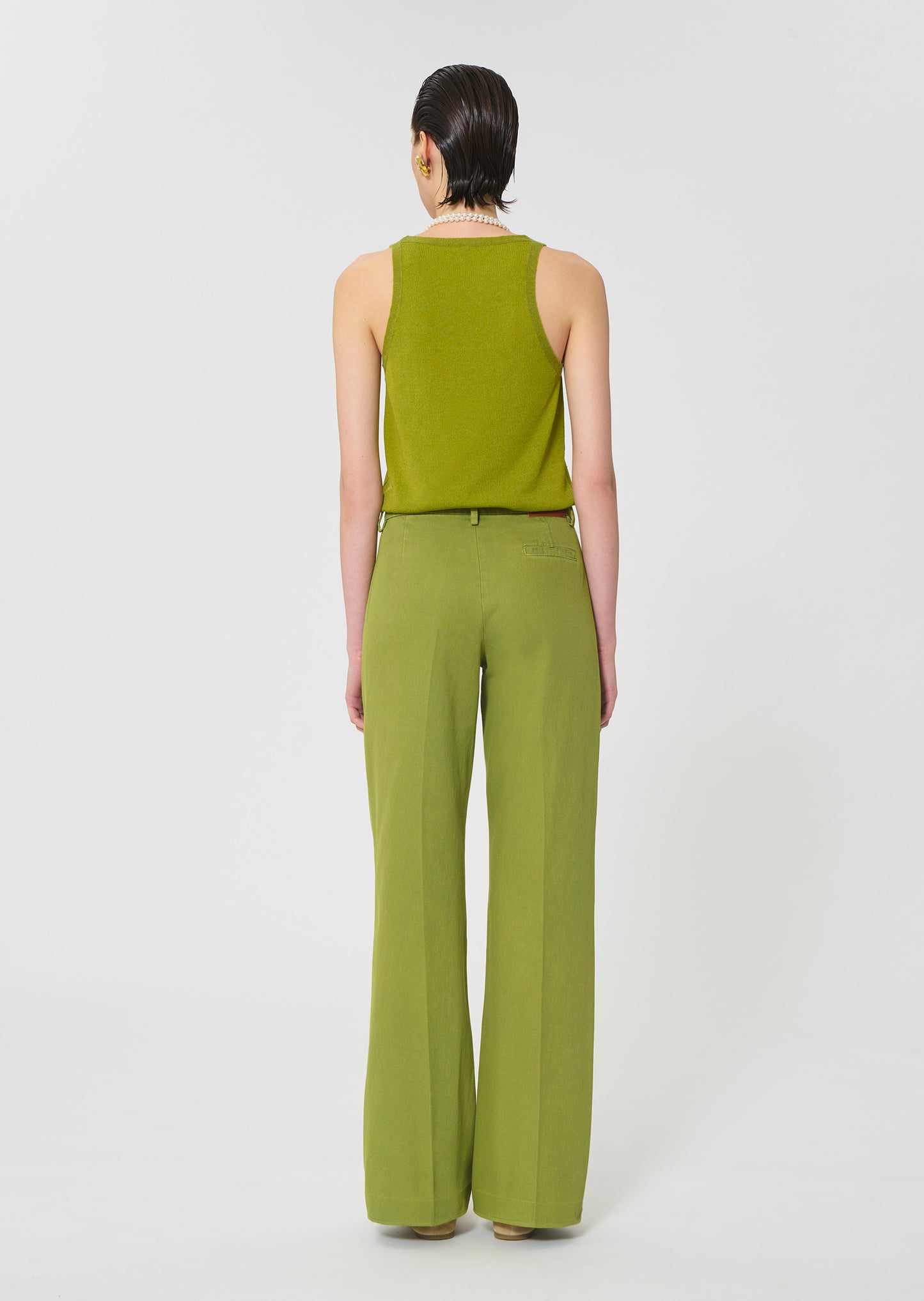 jeans in green lightweight denim