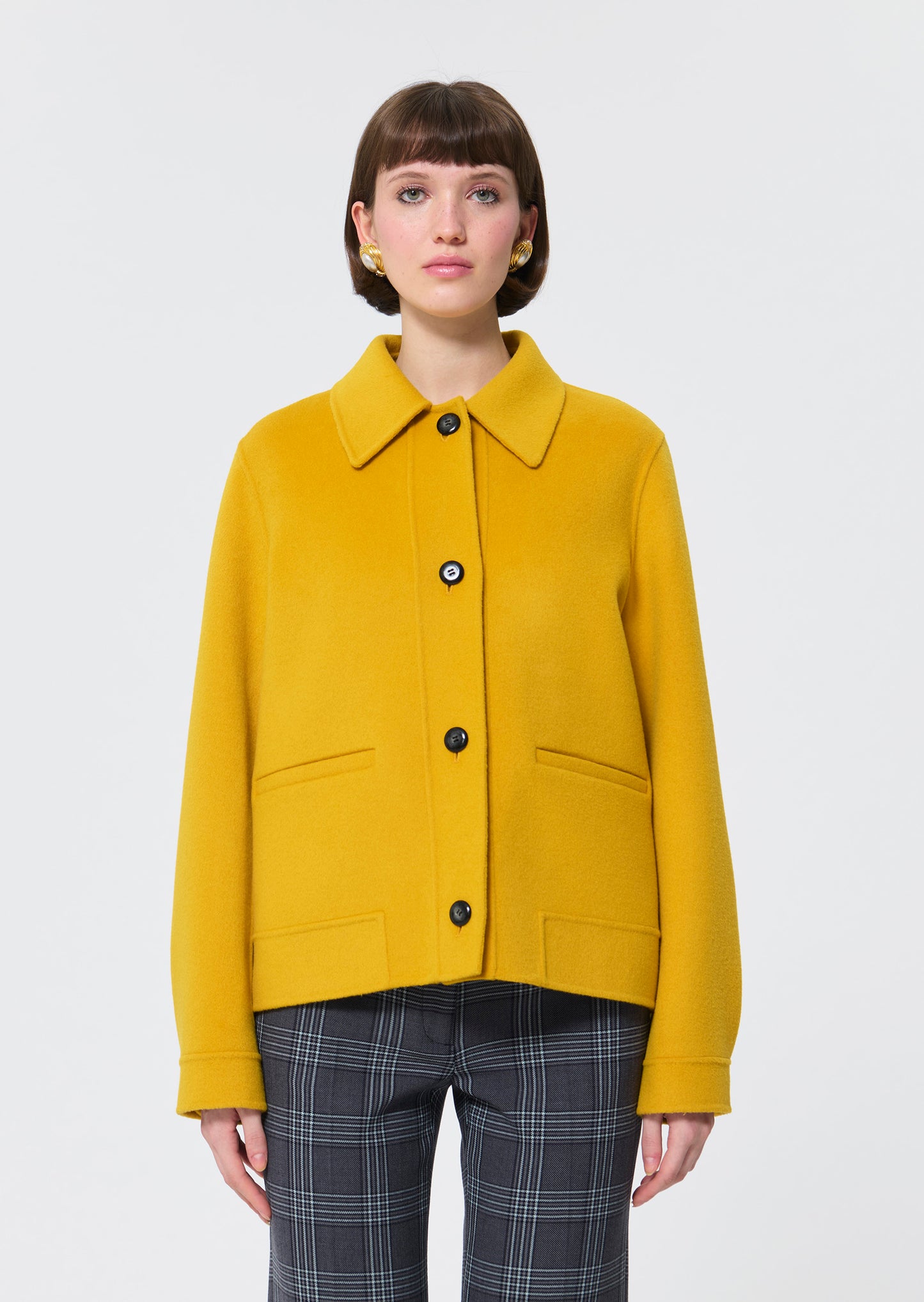 Ben  lemon yellow double-sided coat for women