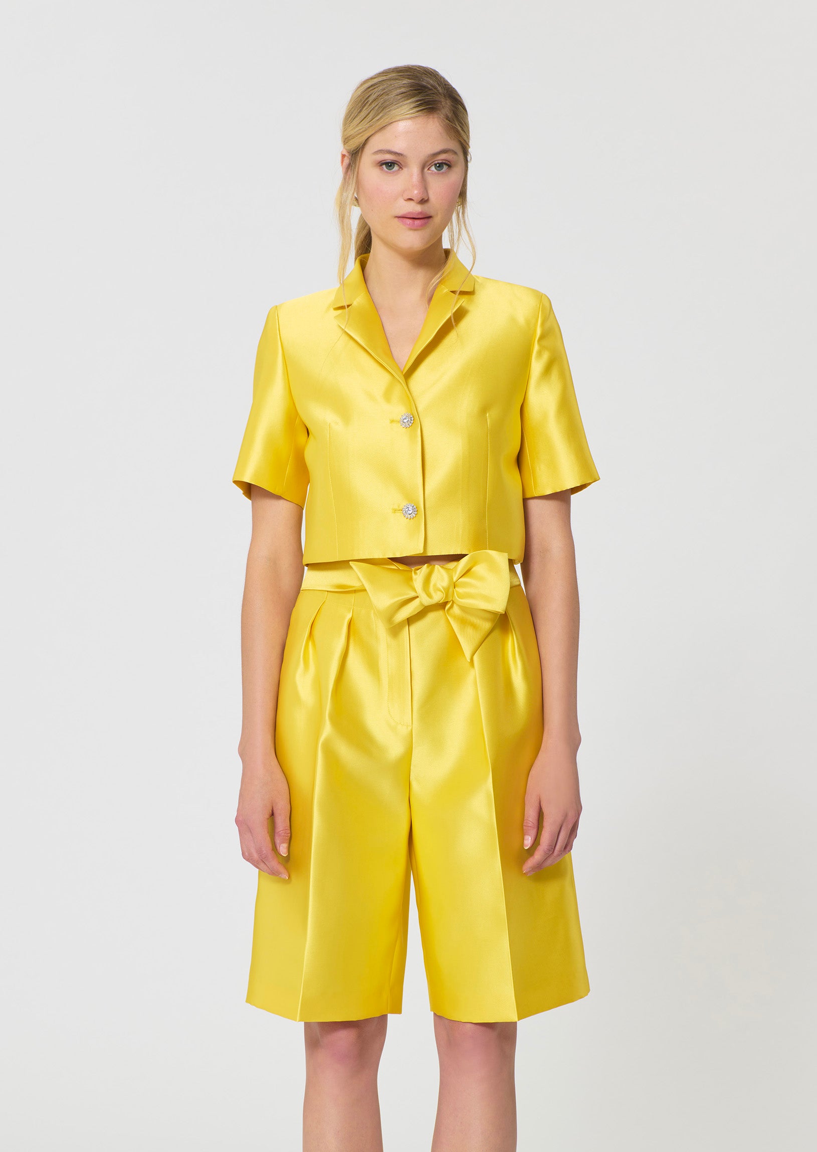 jacket in yellow duchess satin