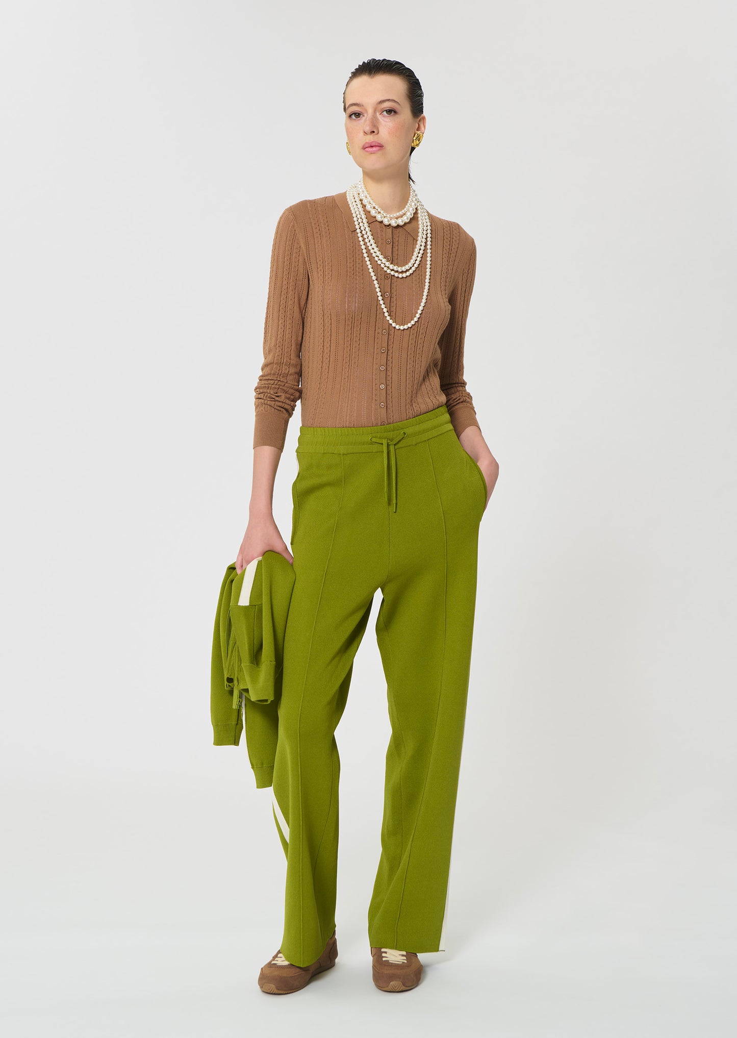sweater in beige silky cotton