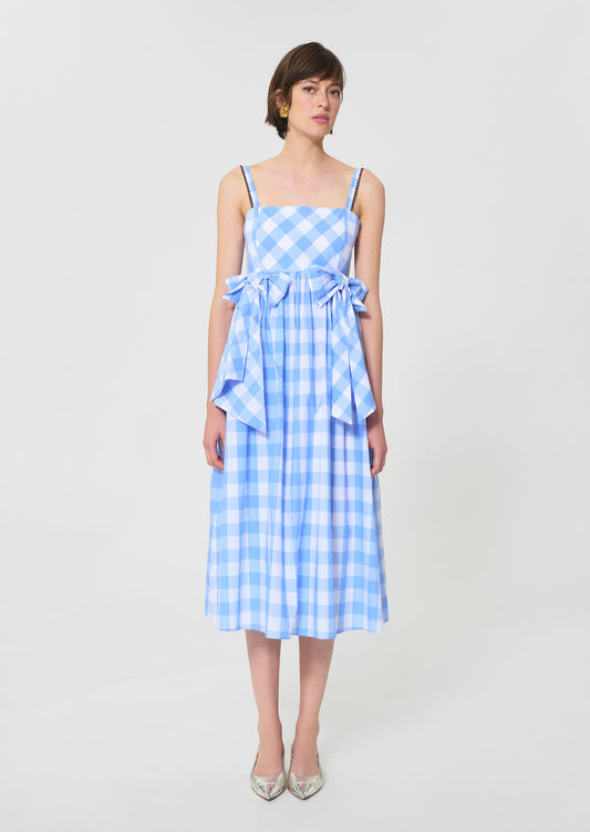dress in sky blue gingham