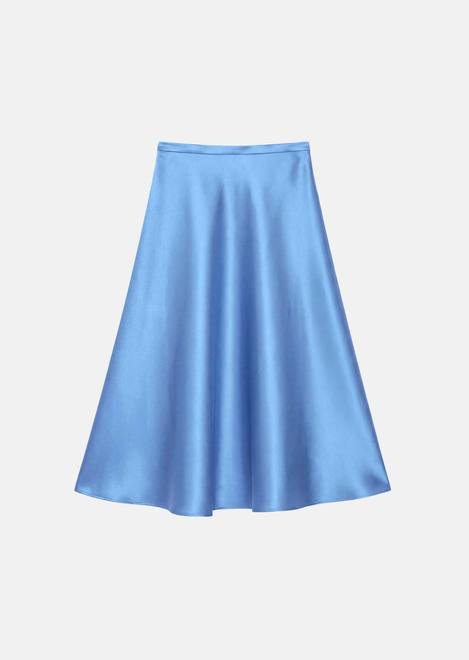 skirt in sky blue duchess satin