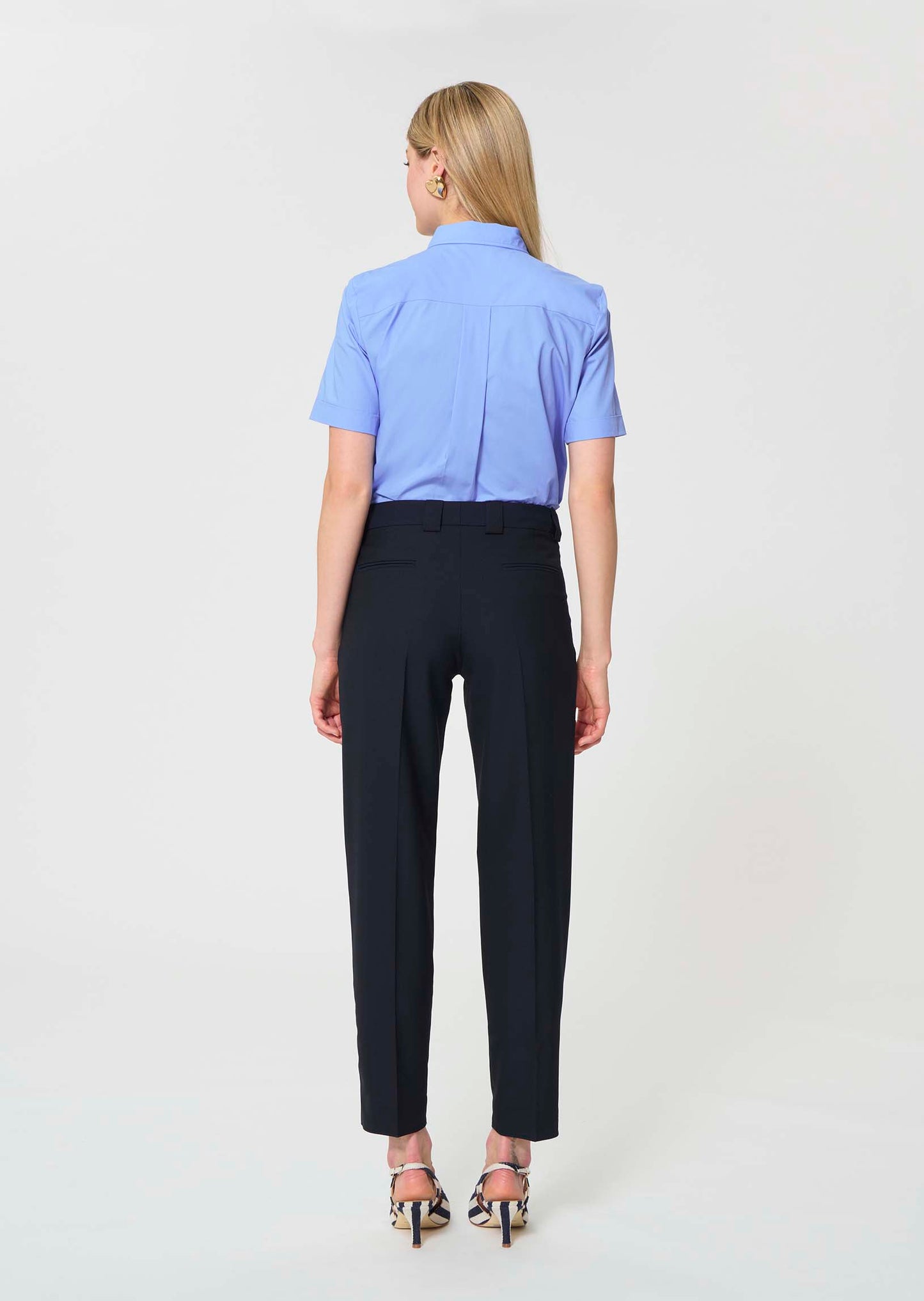 trousers in midnight blue powder-grain canvas