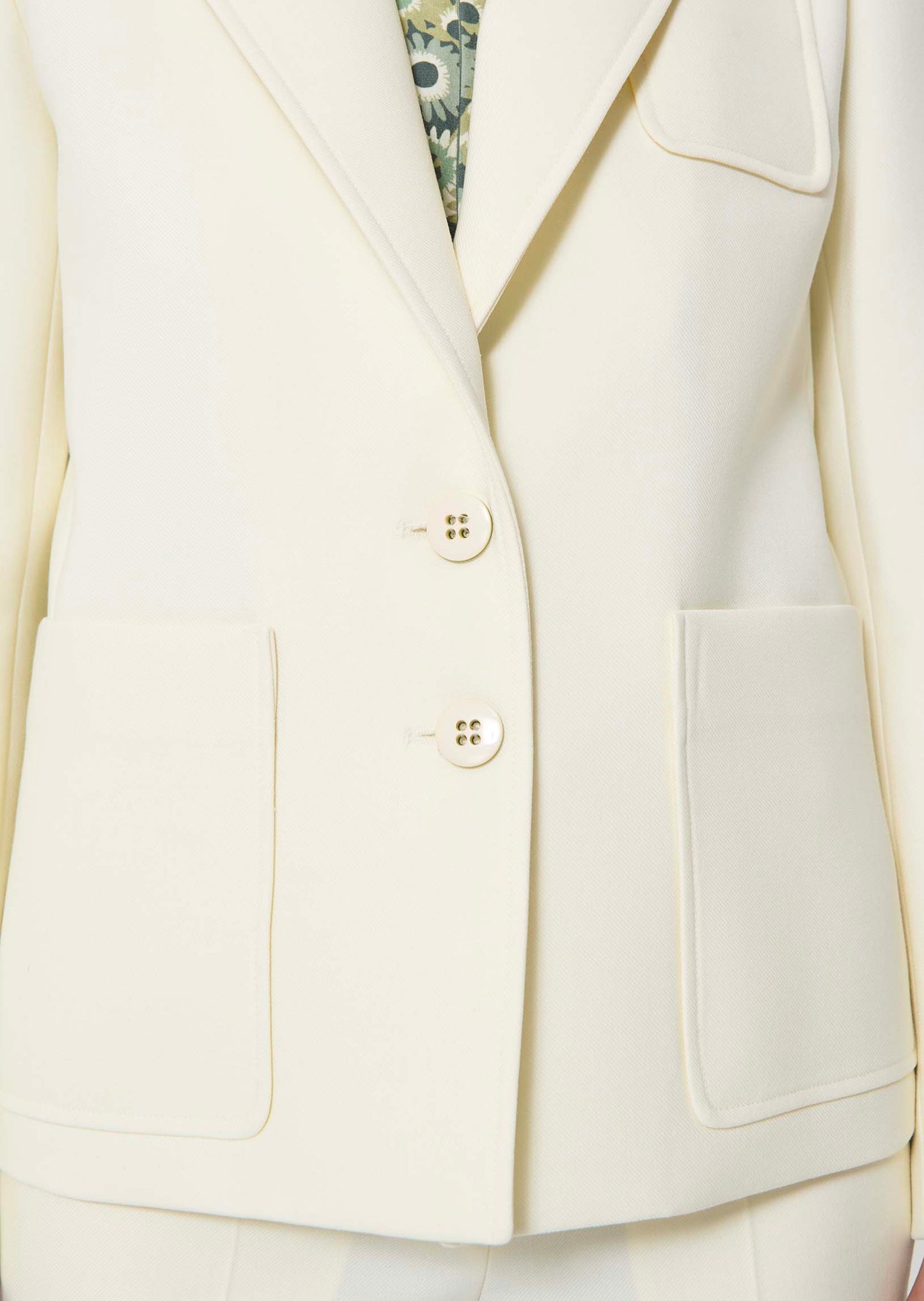 jacket in ecru powder-grain canvas