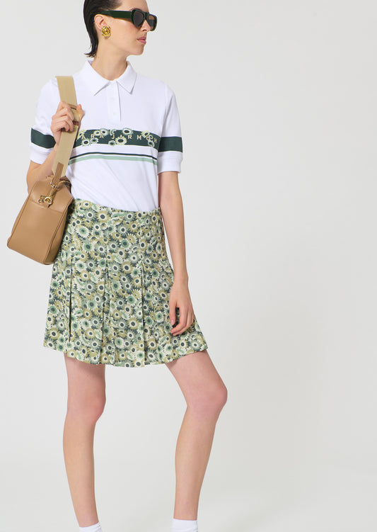 skirt in green floral print
