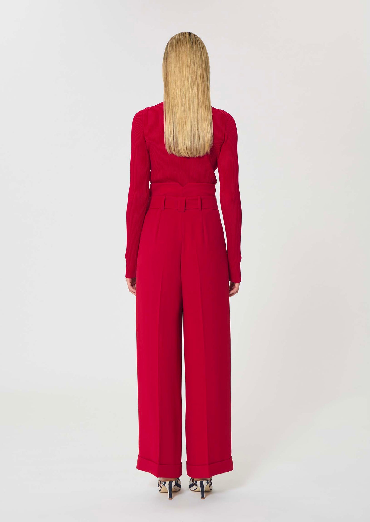 trousers in yellow in fluid crepe